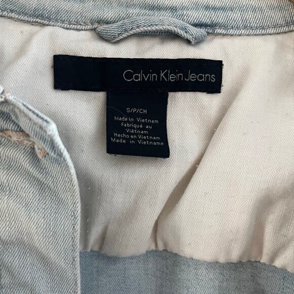 Vintage Calvin Klein Jeans Denim Jacket Lightwash Cotton Viscose Size Small - Picture 4 of 7
